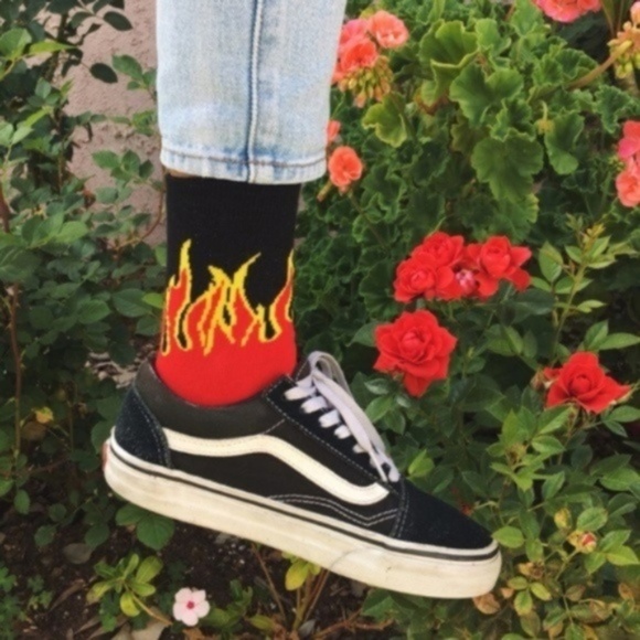 Accessories - 🔥NEW Fire Red Flames Grunge Ankle Socks🔥